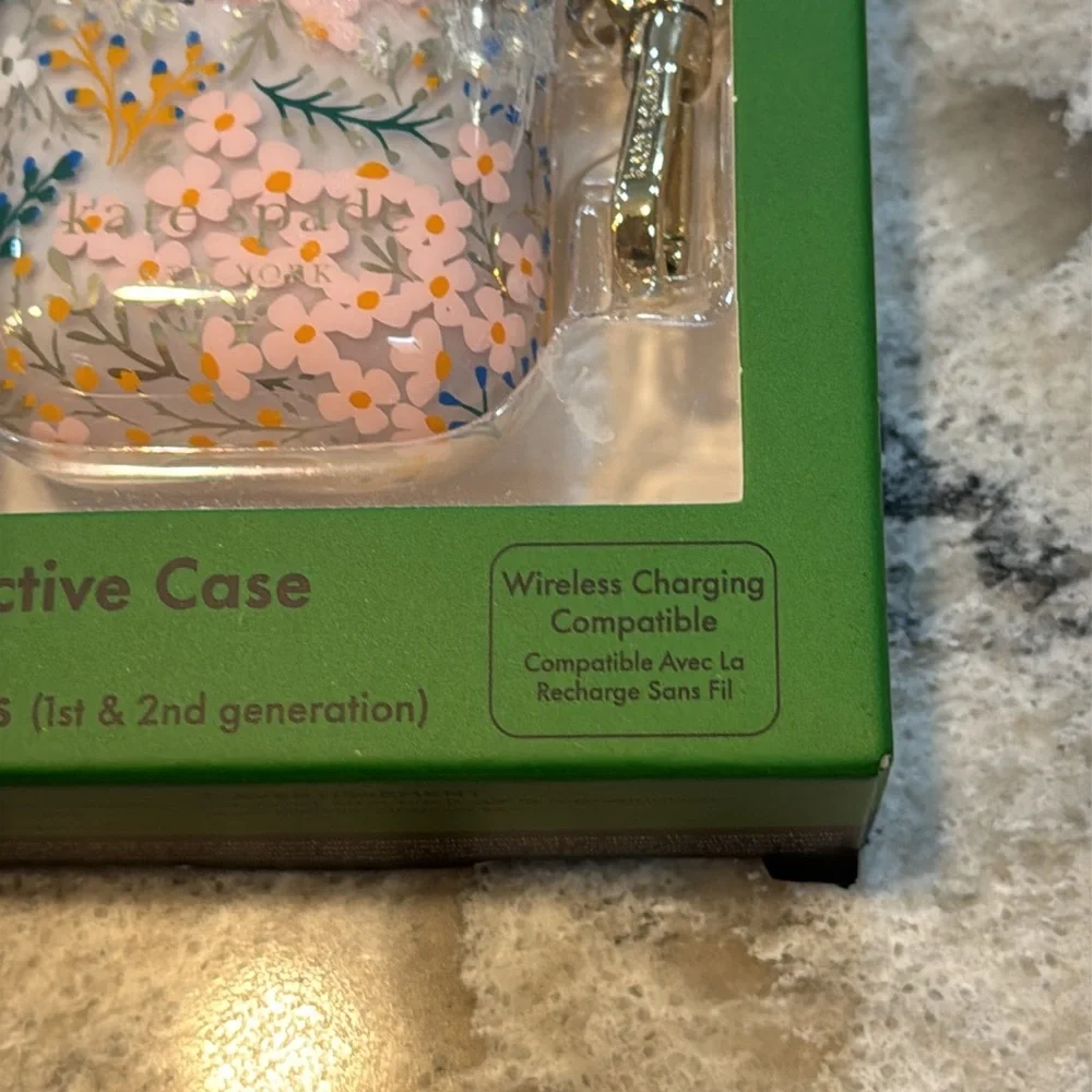 Kate Spade Floral AirPods Case Clear Protective Cover Gen 1 & 2 NIB